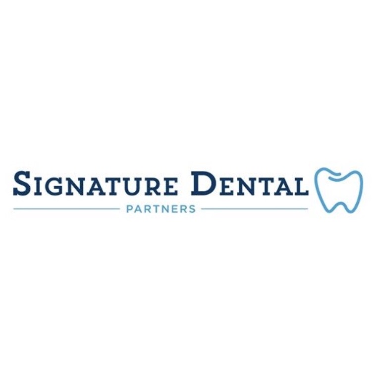 Signature Dental Partners logo Blue text that states: signature dental partners